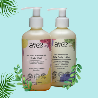 Kids body wash and body lotion for soft and smooth skin